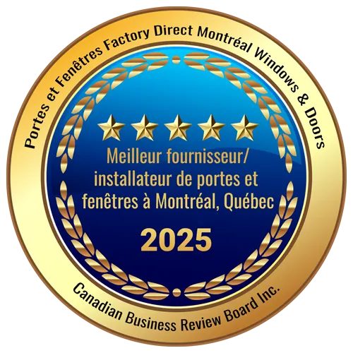 2025 CBRB Inc. Portes et Fenêtres Factory Direct Montréal Windows & Doors French Award Badge